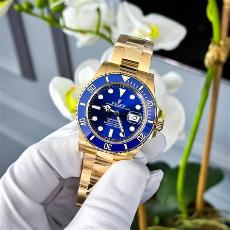 rolex blue and gold price|Rolex submariner 41mm yellow gold.